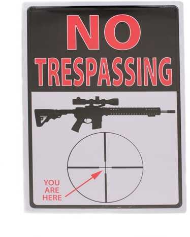 Click to see larger image. Rivers Edge Products 12" x 17" Tin Sign Trespassing You're Here 1498