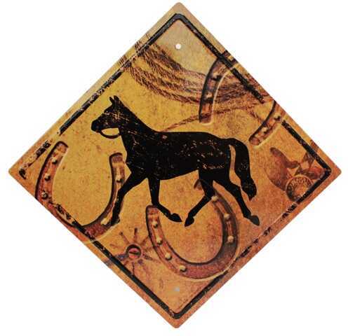 Click to see larger image. Rivers Edge Products 11.5" x Tin Sign Horse Crossing 1490
