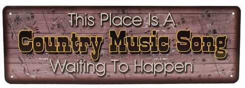 Rivers Edge Products 10.5" x 3.5" Tin Sign Country Music Song 1432