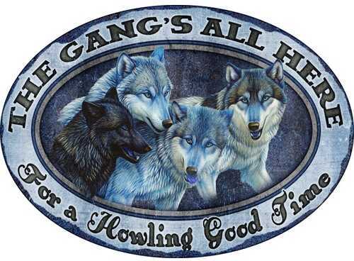 Click to see larger image. Rivers Edge Products 12" x 17" Tin Sign The Gang's All Here 1539
