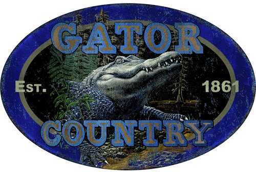 Rivers Edge Products 12" x 17" Tin Sign Gator Country 1538