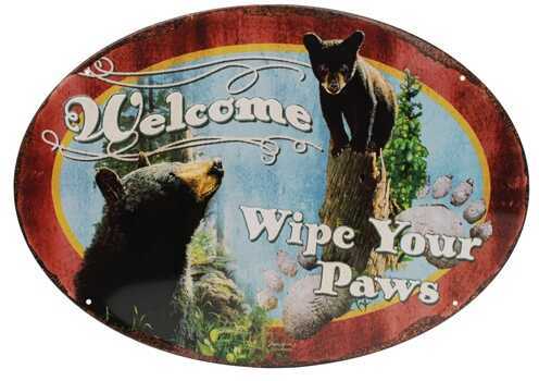 Rivers Edge Products 12" x 17" Tin Sign Wipe Yer Paws 1536