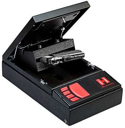 Hornady Rapid Safe Exterior: 15.5"X9"X3.5" (Interior: 11"X8"X3") Black 3 Modes Of Entry: RFID Touchpad Lock & Key