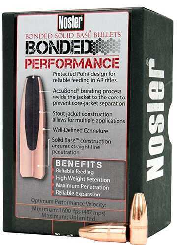 Nosler Bonded Solid Base 6.8mm 90 Grains Protected Point Bullets (Per 100) Md: 38140