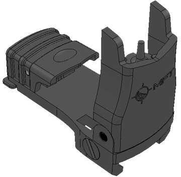 Mission First Tactical Front Backup Polymer Flip Up Sight Adjustable Elevation Black Md: BUPSWF