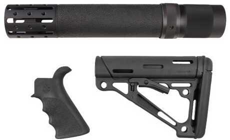 Hogue Grips Kit, Black Finish, Finger Groove Beavertail Grip,Rifle Length Forend With Acc, Overmolded Collapsible