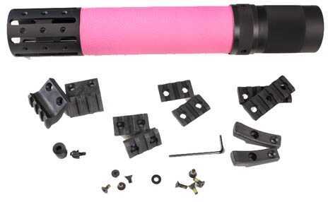 Hogue AR15 Rifle Long Free Float Forend w/Accessory Om Pink Md: 15774