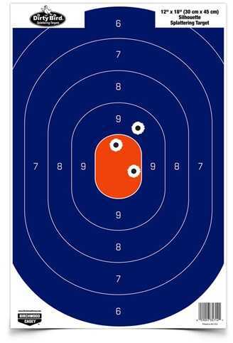 Birchwood Casey Dirty Bird 12" x 18" Blue/Orange Silhouette Target 8 Targets 35718