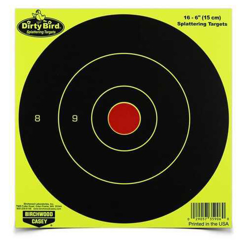 Birchwood Casey Dirty Bird Chartreuse Bull's-Eye 6" (Per 100) 35970