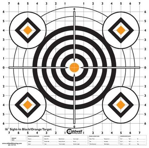 Caldwell Sight-In Target 16" (Per 10) Black and Orange Md: 195781