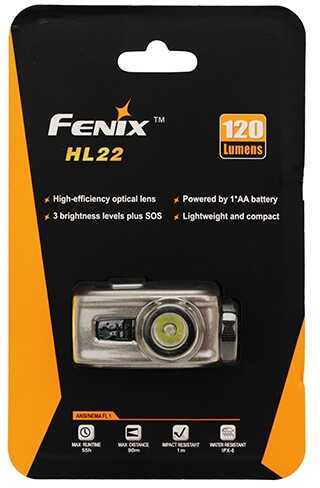 Fenix Headlamp H Series 120 Lumen, AA, Grey Md: HL22-GRY
