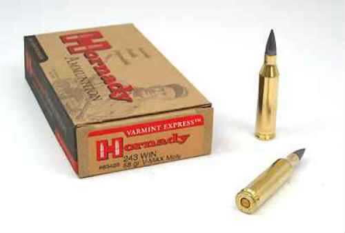 243 Winchester 20 Rounds Ammunition Hornady 58 Grain Ballistic Tip