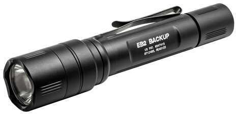 Surefire Eb2 Backup Flashlight Dual-Output Led - 500/5 Lumens Tactical And Click-Type Switch Black Eb2C-A-Bk