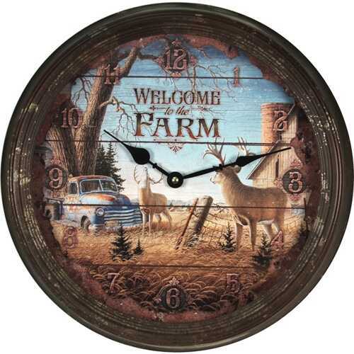 Rivers Edge Products Metal Clock, 15" Welcome Deer Md: 1034
