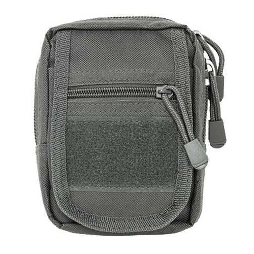 NCSTAR Small Utility Pouch Nylon Gray MOLLE Straps for Attachment Zippered Compartment CVSUP2934U