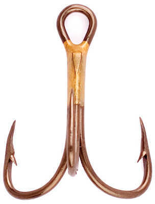 Eagle Claw Fishing Tackle 2x Treble Regular Shank Curved Point Hook, Bronze Size 3/0 (Per 5) Md: 374A-3/0