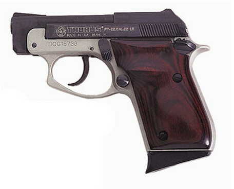 Taurus PT22 22 Long Rifle Pistol 2.75" Barrel Blued With Nickel And Rosewood Grip 1220036R