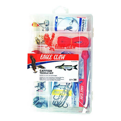 Click to see larger image. Eagle Claw Fishing Tackle Catfish Kit 39 Pieces Md: TK-CATFISH1
