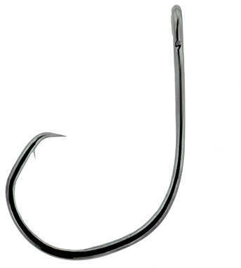 Eagle Claw Fishing Tackle Lazer Circle Mid-Wire Non-Offset Hook, Platinum Black Size 6/0 (Per 5) Md: L2004G-6/0
