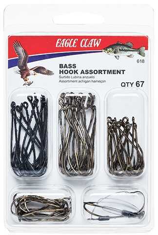 Eagle Claw Fishing Tackle Bass Hook Assortment Carton, 201 Pieces Md: 618H-PACKAGE