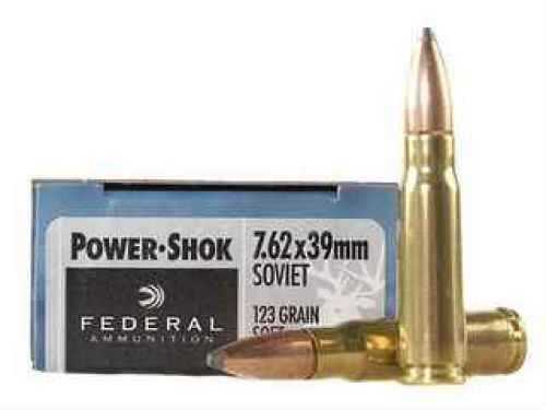 7.62X39mm 20 Rounds Ammunition Federal Cartridge 123 Grain Soft Point