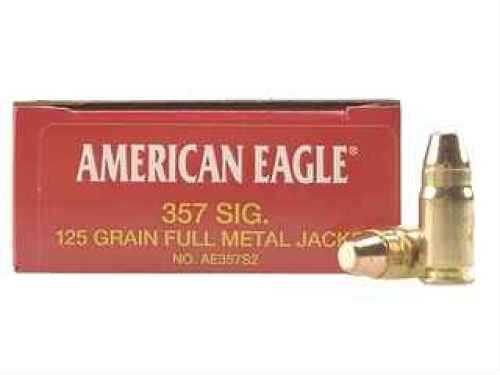 357 Sig 50 Rounds Ammunition Federal Cartridge 125 Grain Full Metal Jacket