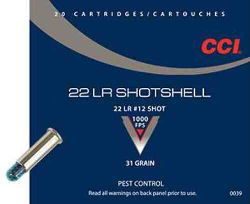 22 Long Rifle 20 Rounds Ammunition CCI N/A Shotshell