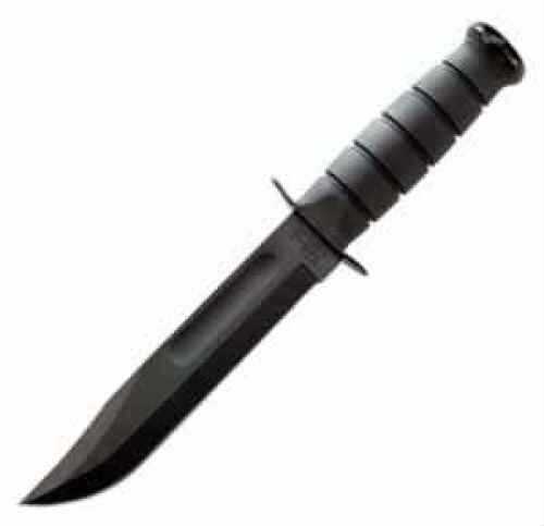 Ka-Bar Black Fighting/Utility Knife Straight Edge w/ Leather Sheath 2-1211-6