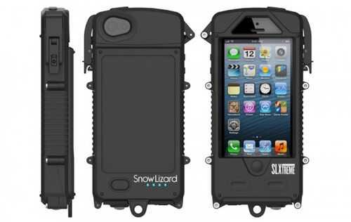 Otis Technology Snow Lizard SLXtreme Phone Case Waterproof & Solar Charging Black Apple iPhone 5 Cd-SLSLXAPL05Bl