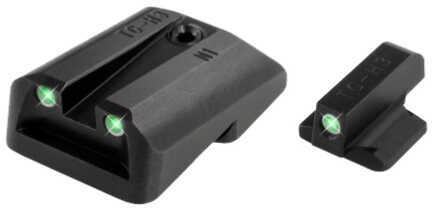 Truglo TG-TG231N2 Tritium Night Sights Square Green W/White Outline Front/Green U-Notch Rear Nitride Fortress Frame For