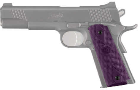 Hogue Colt Government Rubber Grip Panels Checkered with Diamonds Purple Md: 45016