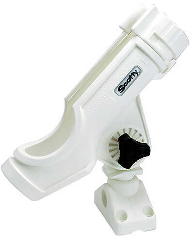Scotty Powerlock Rod Holder with Number 241 Side Deck Mount, White Md: 0230-WH