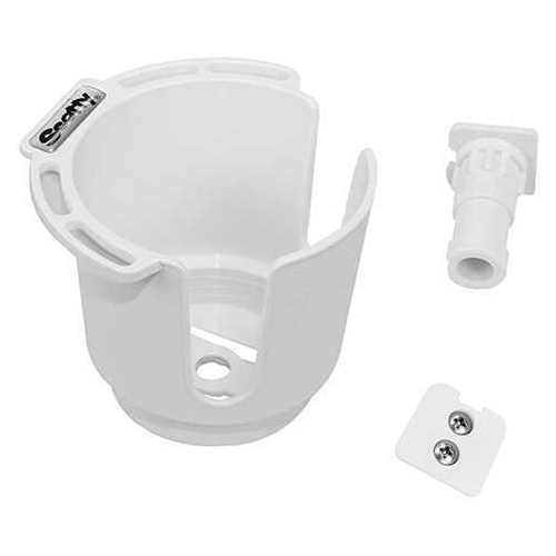 Scotty Cup Holder with Rod Post and Bulkhead White Md: 0311-WH