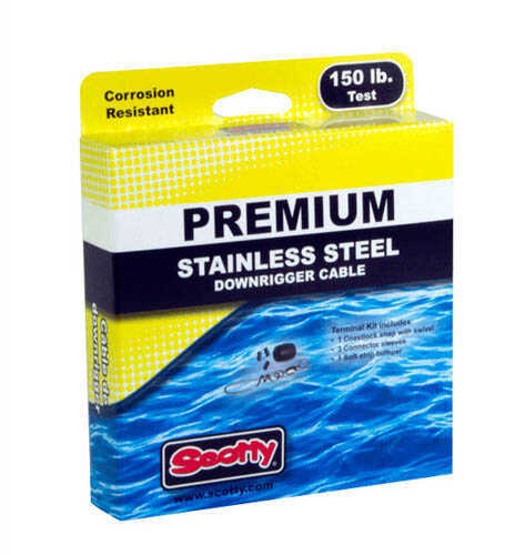Scotty Premium Stainless Steel Downrigger Cable 200 ft, 150 lb Test Md: 1000K