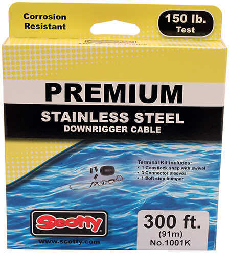 Scotty Premium Stainless Steel Replacement Downrigger Cable 300 Foot Spool Kit Md: 1001K