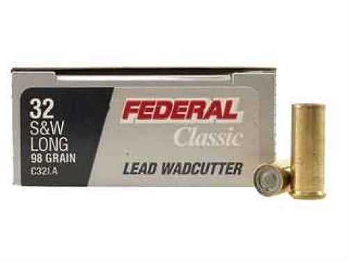 32 S&W Long 20 Rounds Ammunition Federal Cartridge 98 Grain Lead