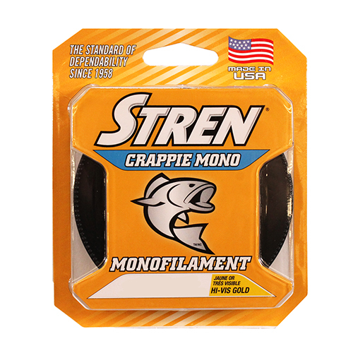 Stren Crappie Monofilament Line 200 Yards, 4 lbs Breaking Strength, 0.007  Diameter, Hi-Vis Gold - 11285794