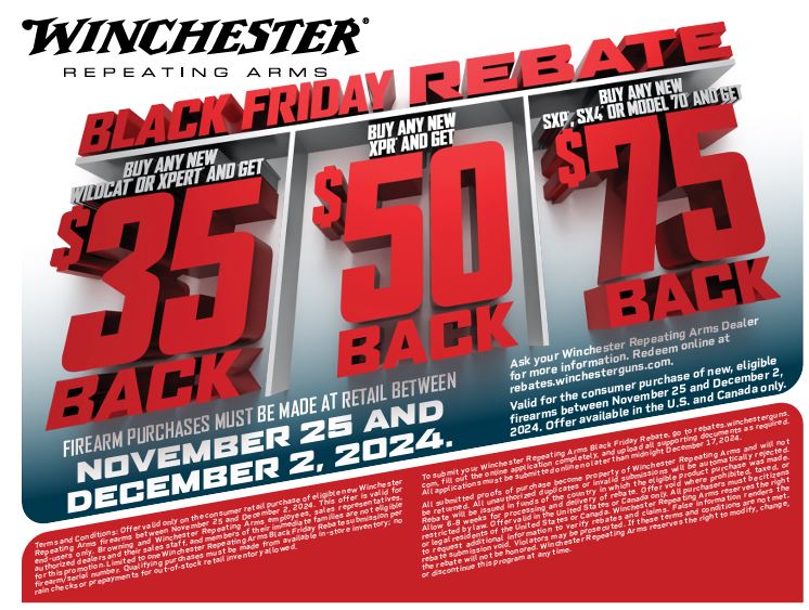 Image for news headline - Winchester Repeating Arms – Black Friday Rebate
