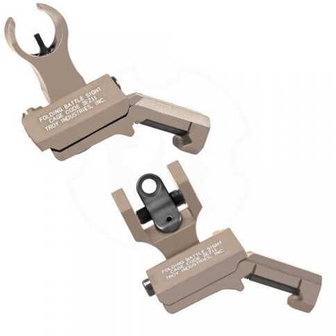 Troy Industries 45 Degree OffSet HK/Round Rear Sight Set Flat Dark Earth Md: SSIG-45S-HRFT-00