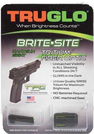 Truglo Brite-Site Tritium/Fiber Optic Sight Fits Ruger LC pistols Green and Yellow TG131RT2Y