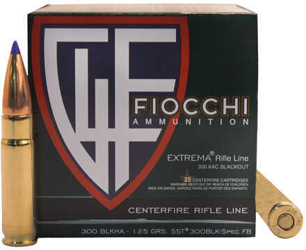 300 AAC Blackout 25 Rounds Ammunition Fiocchi Ammo 125 Grain SST