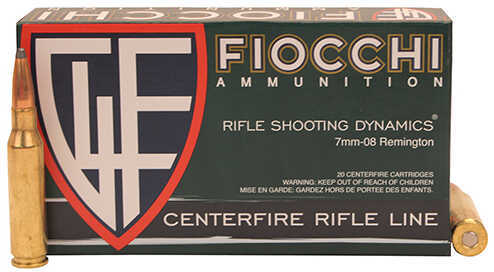 7mm-08 Remington 20 Rounds Ammunition Fiocchi Ammo 139 Grain Soft Point