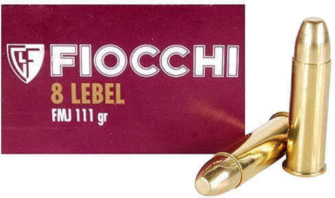 8mm Lebel 50 Rounds Ammunition Fiocchi Ammo 111 Grain Full Metal Jacket