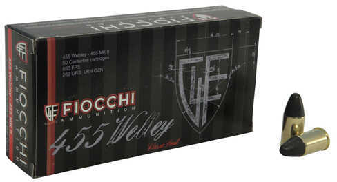 455 Webley 50 Rounds Ammunition Fiocchi Ammo 262 Grain Lead