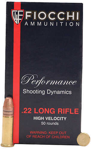 Fiocchi Shooting Dynamics 22 Long Rifle 38 Grain Plated Lead Hollow Point Ammunition 50 Rounds Per Box Md: 22FHVCHP