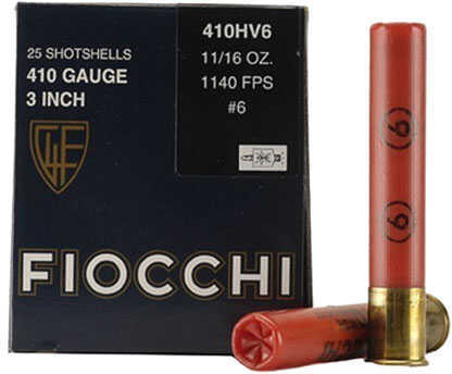 410 Gauge 25 Rounds Ammunition Fiocchi Ammo 3" 11/16 oz Lead #6