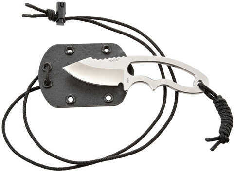 Hogue EXF03 Neck 2.25" Knife Clip Point Blade Tumble Finish, Black Sheath Md: 35370