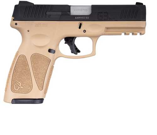 Taurus G3 9MM Luger pistol, 4 in barrel, 15 rd capacity, tan/black polymer finish