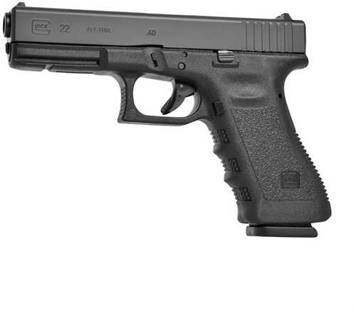 Glock 22 Gen 3 40 S&W striker fired handgun, 4.49 in barrel, 15 rd capacity, black polymer finish