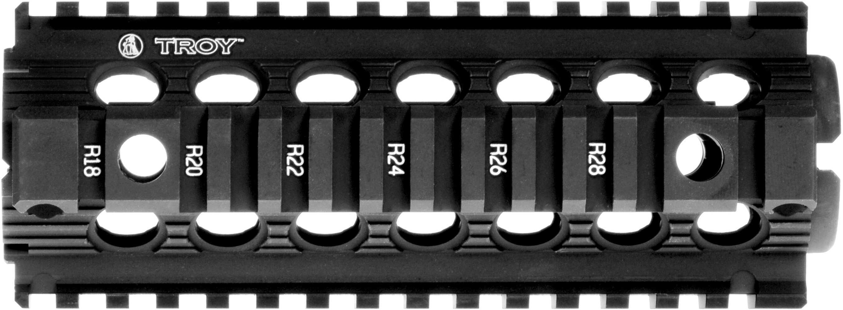 Troy BattleRail MRF 7" Fits AR-15 Carbine Length Drop-In 2-Piece Quad Rail Black Finish SRAI-MRF-D7BT-00